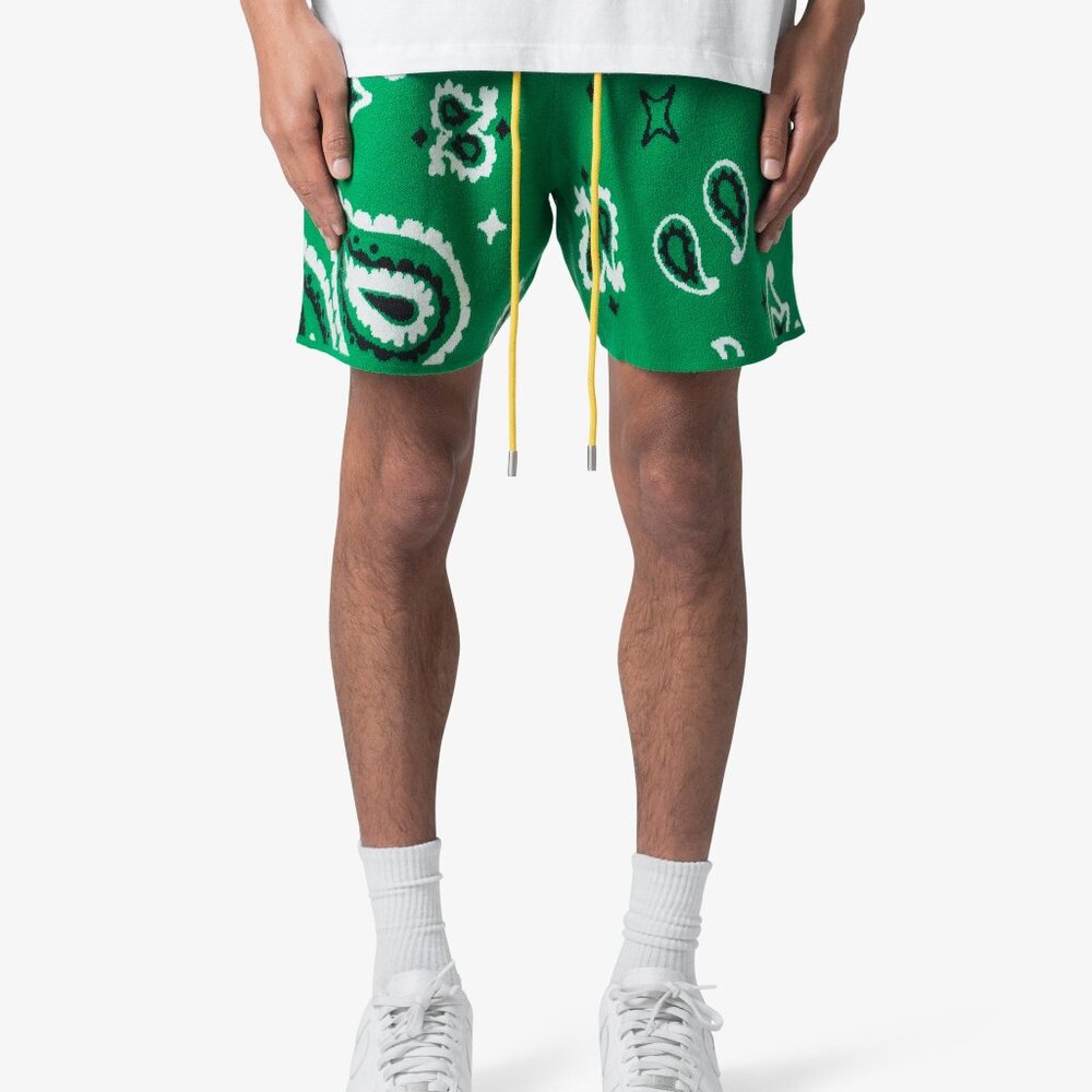 mnml Paisley Knit Shorts - Green Size XLGreen / XL